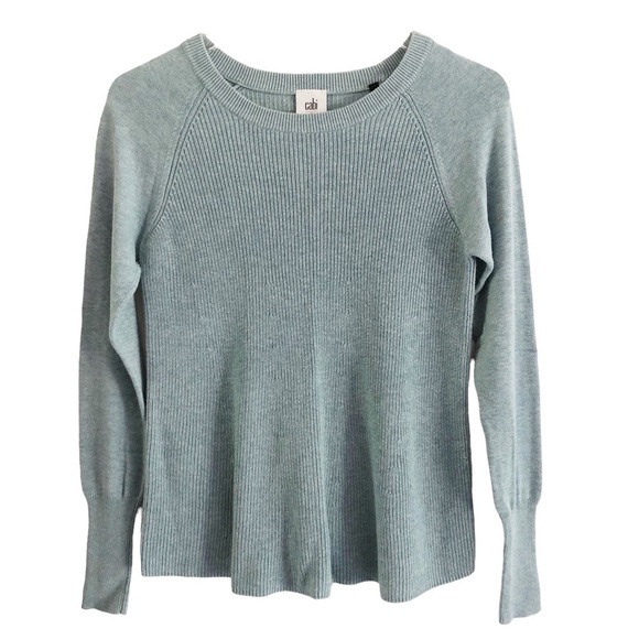 CAbi Blue Sky Swing Ribbed Knit Sweater XS - Picture 2 of 9